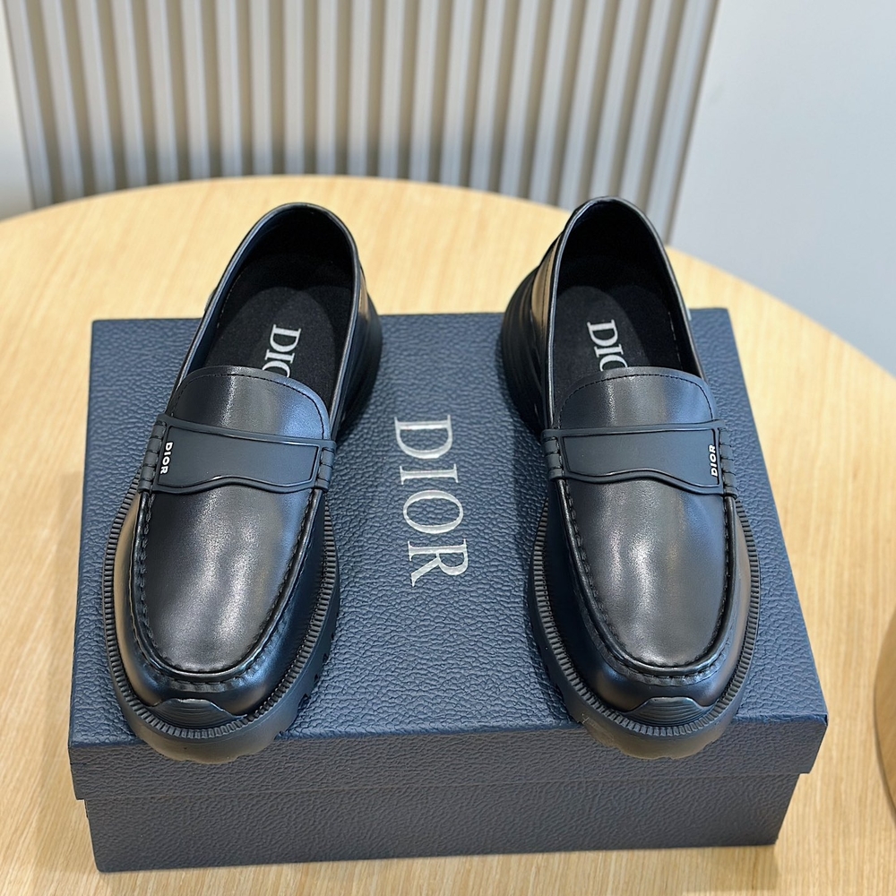 Dior Men's Elegant Black Slip-On Loafers